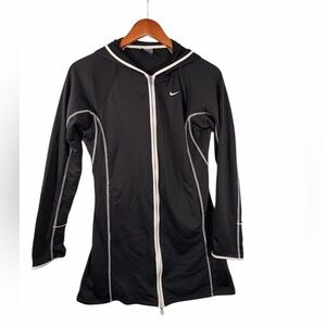 Nike Dri Fit Women’s Hooded Zip Jacket Black White Size Small